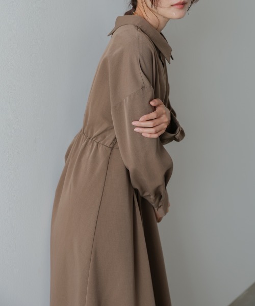 Bab（バブ）の「【選べるサイズ展開】2WAYウエストタックシャツワンピース（シャツワンピース・レディース・ブラウン/チャコールグレー/アイボリー・S/M/L）」の19枚目の写真