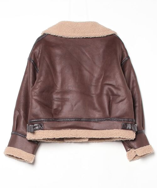 （冬物処分SALE）フェイクムートン　ボア　ライダースジャケット　キャメル 冬物処分SALE）フェイクムートン ボア ライダースジャケット キャメル