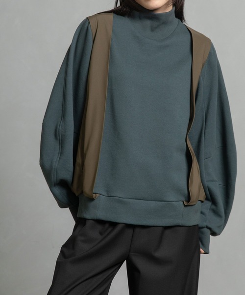 MARECHAL TERRE（マルシャルテル）の「コンビネーションプルオーバー（スウェット・レディース・ベージュ/ダークグリーン/ブラック/ネイビー・MEDIUM）」の10枚目の写真