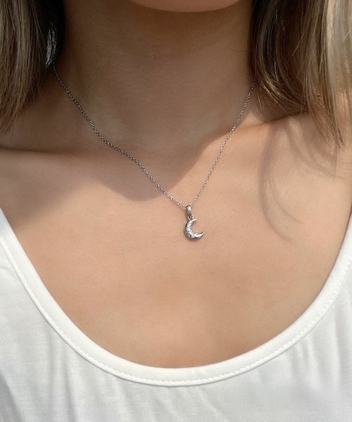 MINI moon necklace/【ハワイアンジュエリー】【サージカルステンレス