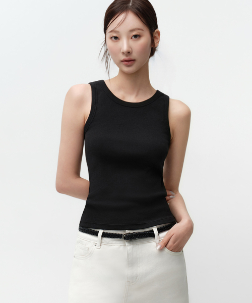 MUSINSA STANDARD WOMAN（ムシンサスタンダードウーマン）の「ウィメンズエッセンシャルタンクトップ[ブラック]（Tシャツ/カットソー・レディース・その他・MEDIUM/LARGE/X-SMALL/SMALL）」の3枚目の写真