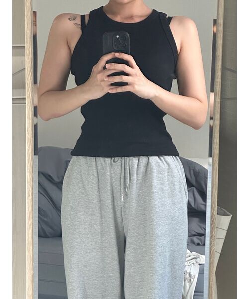 MUSINSA STANDARD WOMAN（ムシンサスタンダードウーマン）の「ウィメンズエッセンシャルタンクトップ[ブラック]（Tシャツ/カットソー・レディース・その他・MEDIUM/LARGE/X-SMALL/SMALL）」の15枚目の写真