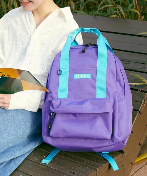 MILKFED.(ミルクフェド)の「BFF BACKPACK(バックパック/リュック・レディース・ライトブルー/ブラック/ネイビー/パープル・ONE SIZE)」の4枚目の写真
