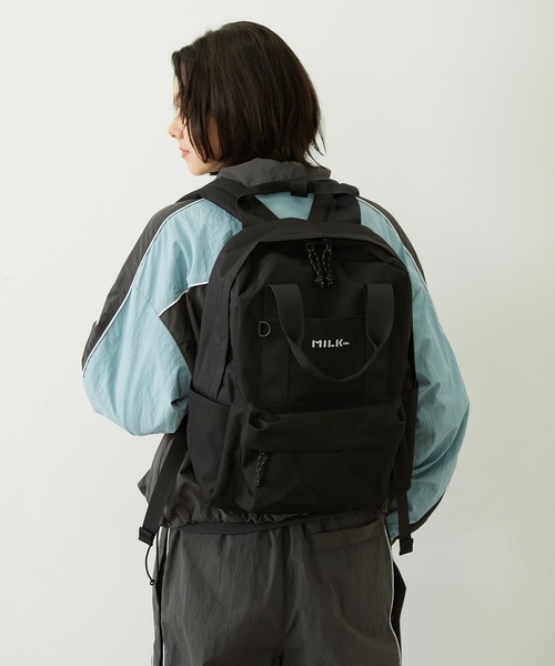 MILKFED.(ミルクフェド)の「BFF BACKPACK(バックパック/リュック・レディース・ライトブルー/ブラック/ネイビー/パープル・ONE SIZE)」の22枚目の写真