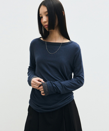 NICK&NICOLE（ニックアンドニコール）の「[ESSENTIAL] ESSENTIAL BOAT NECK TOP_NAVY（Tシャツ/カットソー）」