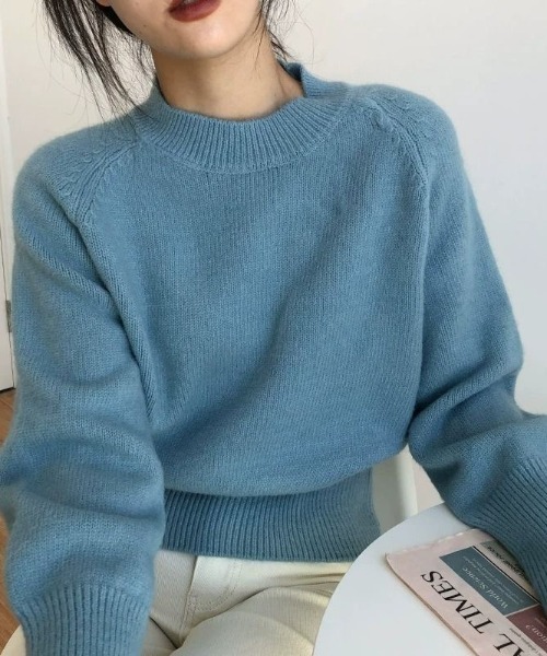 Beststore(ベストストア)の「クールネックニット オーバーサイズニットセーター(ニット/セーター・レディース・ホワイト/ベージュ/ダークブルー/ダークグリーン/ブルー/ブラック/ブラウン系その他・FREE)」の1枚目の写真