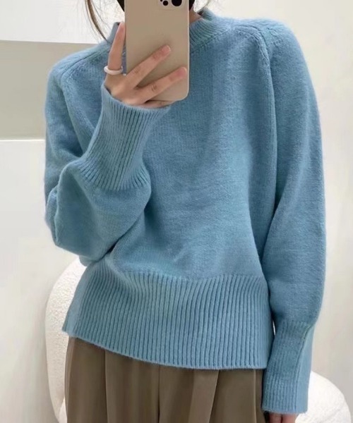 Beststore(ベストストア)の「クールネックニット オーバーサイズニットセーター(ニット/セーター・レディース・ホワイト/ベージュ/ダークブルー/ダークグリーン/ブルー/ブラック/ブラウン系その他・FREE)」の10枚目の写真