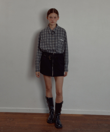 BELT ZIPPER MINI SKIRT_BLACK