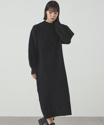 CAST:（キャストコロン）の「【1枚で着映える】スタッズニットワンピース（ワンピース）」