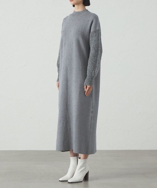 CAST:（キャストコロン）の「【1枚で着映える】スタッズニットワンピース（ワンピース・レディース・ブラック/グレー・S/M）」の6枚目の写真