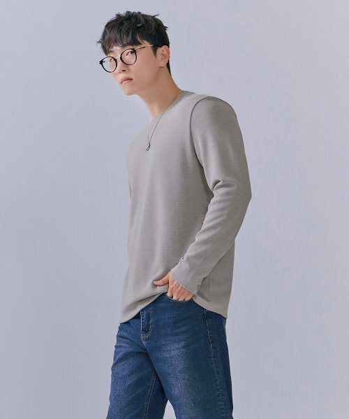 CHASECULT（チェイスカルト）の「男性変形ニット組織Tシャツ-CEZK5103B0X（Tシャツ/カットソー・メンズ・Beige・100/105/95）」の2枚目の写真