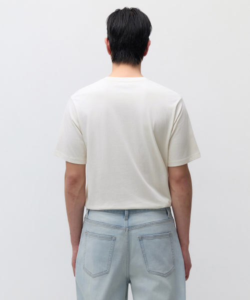 MUSINSA STANDARD（ムシンサスタンダード）の「[クールタンダード] ベーシッククルーネックTシャツ [クリーム]（Tシャツ/カットソー・メンズ・その他・SMALL/MEDIUM/LARGE/X-LARGE/XX-LARGE/XXX-LARGE）」の7枚目の写真