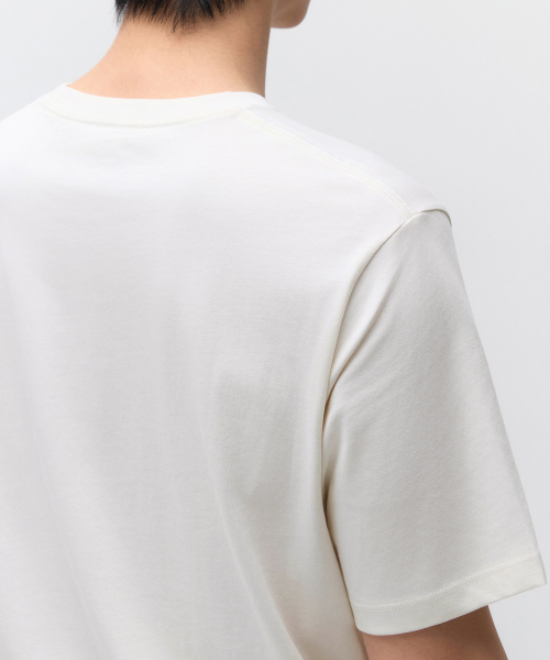 MUSINSA STANDARD（ムシンサスタンダード）の「[クールタンダード] ベーシッククルーネックTシャツ [クリーム]（Tシャツ/カットソー・メンズ・その他・SMALL/MEDIUM/LARGE/X-LARGE/XX-LARGE/XXX-LARGE）」の3枚目の写真