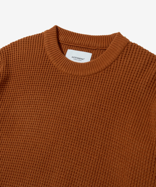 OUTSTANDING(アウトスタンディング)の「WAFFLE CREW NECK KNIT_BRICK(ニット/セーター・メンズ・その他・SMALL)」の3枚目の写真