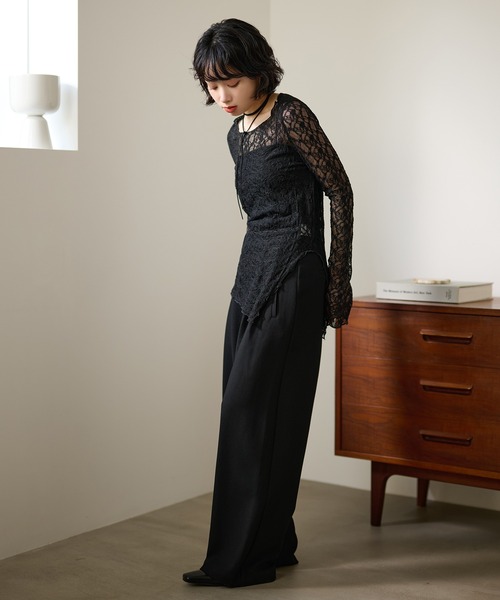 LAULEN（ローレン）の「side slit lace sheer tops /サイドスリットレースシアートップス（その他トップス・レディース・アイボリー/ブラック・FREE）」の17枚目の写真