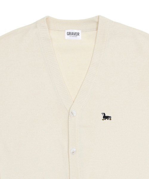 GRAVER（グレーバー）の「[UNISEX]イエローブーツパフィー刺繍ニットカーディガン_クリーム（カーディガン/ボレロ・メンズ・アイボリー・FREE）」の4枚目の写真