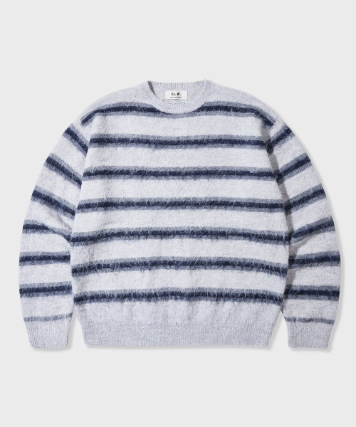 GLW（ジーエルダブリュ）の「ストライプブラシドニットグレー（ニット/セーター・レディース・その他・SMALL/MEDIUM/LARGE）」の5枚目の写真