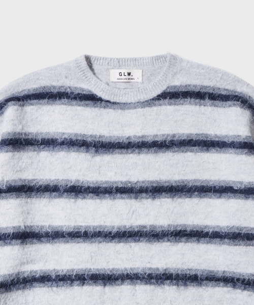 GLW（ジーエルダブリュ）の「ストライプブラシドニットグレー（ニット/セーター・レディース・その他・SMALL/MEDIUM/LARGE）」の6枚目の写真