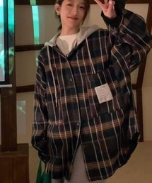 DIAVEL | フード付きチェックジャケット裏ボア付き(パーカー)