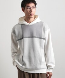 THE SHOP TK  | 【大人の休日スタイルにはこれ！】フロントチェック柄ニットパーカ　洗濯機OK(パーカー)