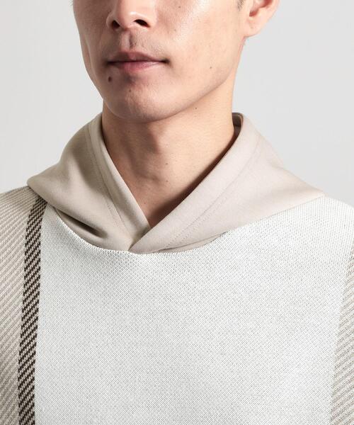 THE SHOP TK （ザ ショップ ティーケー ）の「【大人の休日スタイルにはこれ！】フロントチェック柄ニットパーカ　洗濯機OK（パーカー・メンズ・ベージュ系1/ネイビー系1/ホワイト系4・04/03/02）」の19枚目の写真