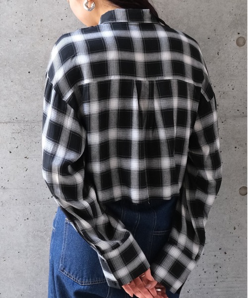 CIEL'AIR（シエルエアー）の「CHECK SHORT SHIRT（ﾁｪｯｸｼｮｰﾄｼｬﾂ）（シャツ/ブラウス・レディース・ブラック/オレンジ・FREE）」の14枚目の写真