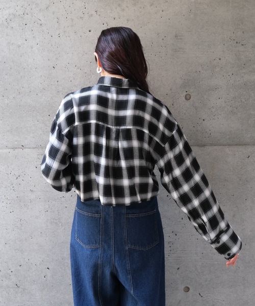 CIEL'AIR（シエルエアー）の「CHECK SHORT SHIRT（ﾁｪｯｸｼｮｰﾄｼｬﾂ）（シャツ/ブラウス・レディース・ブラック/オレンジ・FREE）」の16枚目の写真