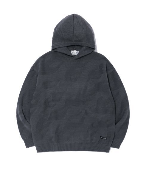 Flame Hood Knit — вязаная толстовка с капюшоном, угольный цвет