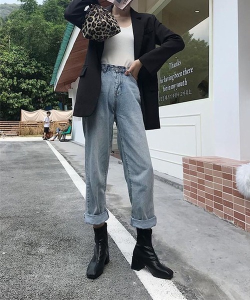 shoes365（シューズスリーシックスファイヴ）の「スクエアトゥ ショートブーツ（ブーツ・レディース・ブラック/ライトベージュ/ベージュ・23.0cm/23.5cm/24.0cm/24.5cm/25.0cm/23.5㎝）」の11枚目の写真