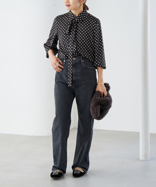 WEB限定/追加3》サテンドットタイ付ブラウス（シャツ/ブラウス）｜IENA