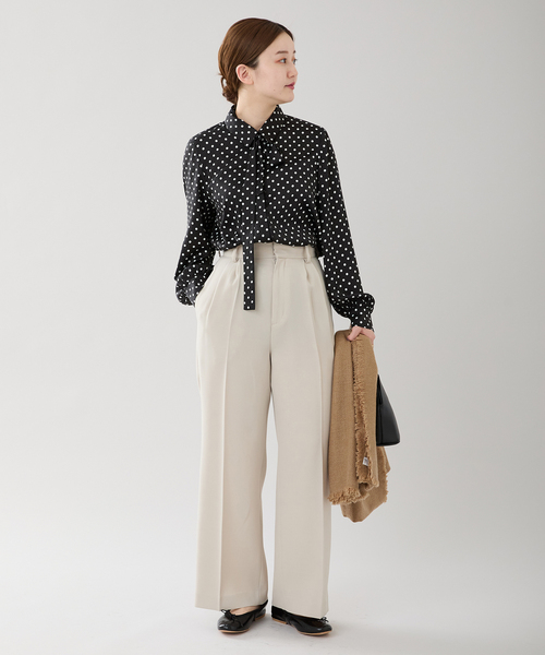WEB限定/追加3》サテンドットタイ付ブラウス（シャツ/ブラウス）｜IENA