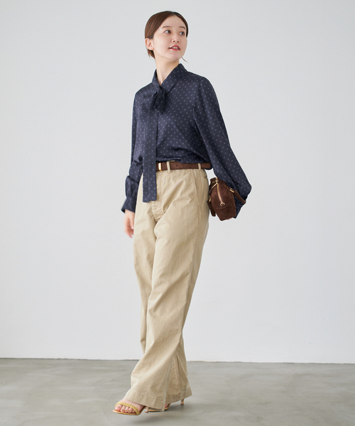 WEB限定/追加3》サテンドットタイ付ブラウス（シャツ/ブラウス）｜IENA