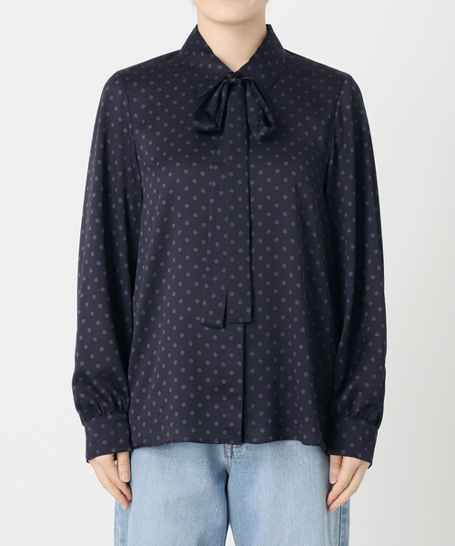 WEB限定/追加3》サテンドットタイ付ブラウス（シャツ/ブラウス）｜IENA