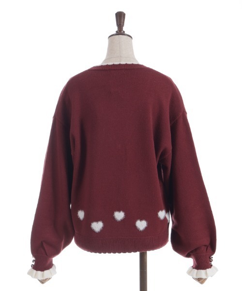 axes femme（アクシーズファム）の「ハートジャカードニットカーディガン（カーディガン/ボレロ・レディース・ブラック/レッド/ホワイト・FREE）」の14枚目の写真