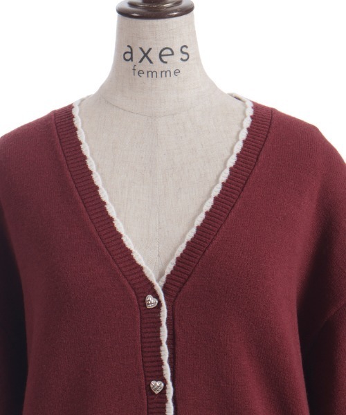 axes femme（アクシーズファム）の「ハートジャカードニットカーディガン（カーディガン/ボレロ・レディース・ブラック/レッド/ホワイト・FREE）」の17枚目の写真