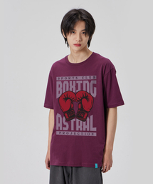 [スポーツクラブボクシング]コットンルーズフィット半袖Tシャツ_プラムパープル