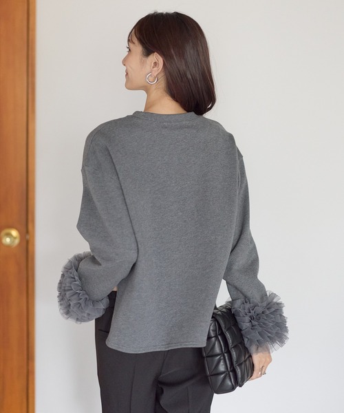 Neige(ネージュ)の「袖チュールフリルスウェットトップス(スウェット・レディース・ブラック/ピンク/グレー・ONE SIZE)」の20枚目の写真