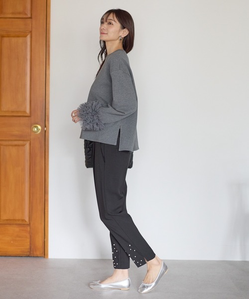 Neige(ネージュ)の「袖チュールフリルスウェットトップス(スウェット・レディース・ブラック/ピンク/グレー・ONE SIZE)」の22枚目の写真
