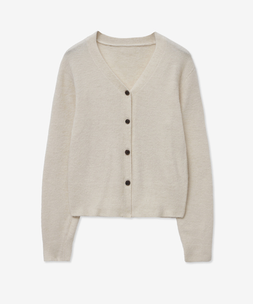 LADY VOLUME(レディーボリューム)の「V-NECK WOOL BUTTON KNIT CARDIGAN_BEIGE(カーディガン/ボレロ・レディース・その他・SMALL/MEDIUM)」の2枚目の写真