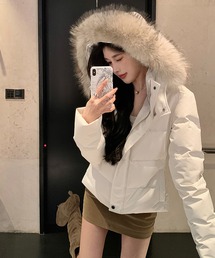 ダウンジャケット/コート（ホワイト/白色系・フェイクファー