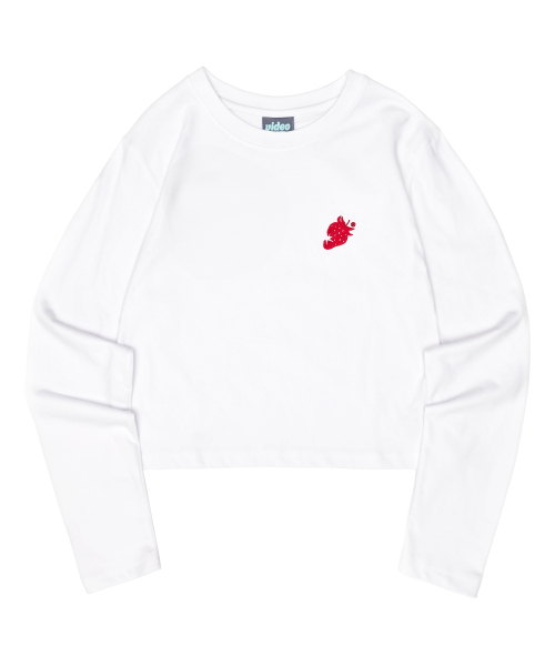 Video Jockey（ビデオジョッキー）の「スモールスターベリーLSクロップTシャツ[ホワイト]（Tシャツ/カットソー・レディース・ホワイト・FREE）」の4枚目の写真