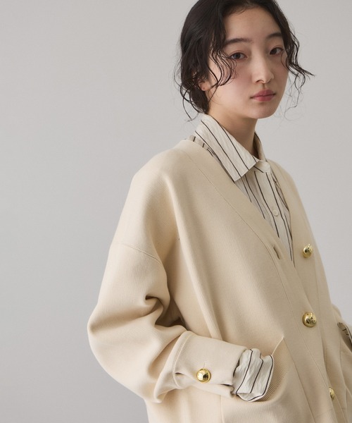 サステナブル】ロゴボタンミドルカーディガン（カーディガン/ボレロ