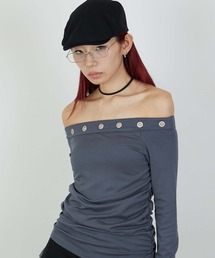 led.tokyo | 【led.tokyo】EYELET ONESHOUL/アイレットオフショル(Tシャツ/カットソー)