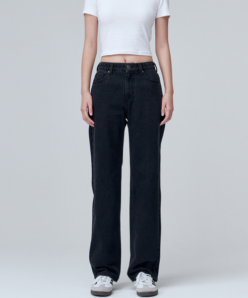 MALOUPE（マロップ）の「9107 オールシーズンワイドデニムパンツ (ブラック)（デニムパンツ・レディース・ブラック・30/26/28）」の3枚目の写真