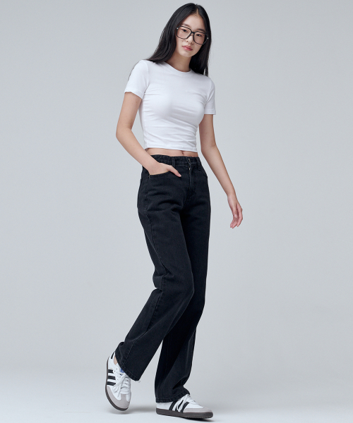 MALOUPE（マロップ）の「9107 オールシーズンワイドデニムパンツ (ブラック)（デニムパンツ・レディース・ブラック・30/26/28）」の4枚目の写真