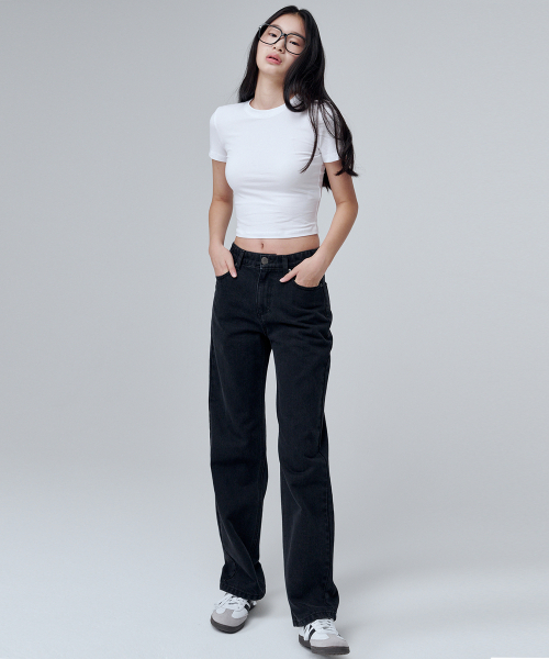 MALOUPE（マロップ）の「9107 オールシーズンワイドデニムパンツ (ブラック)（デニムパンツ・レディース・ブラック・30/26/28）」の5枚目の写真