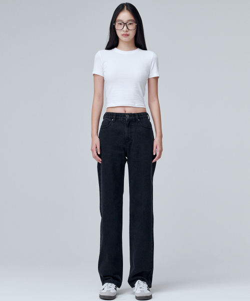 MALOUPE（マロップ）の「9107 オールシーズンワイドデニムパンツ (ブラック)（デニムパンツ・レディース・ブラック・30/26/28）」の6枚目の写真