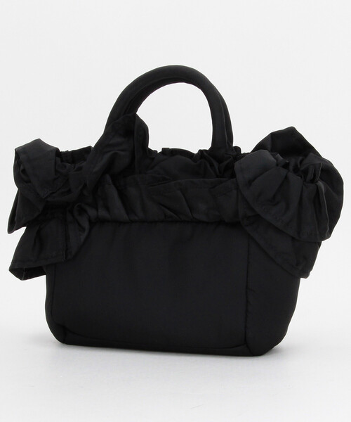 GANNI（ガニー）の「GANNI/ガニー Mini Shopper Ruffle / A7187 / 2WAY フリル ハンドバッグ（マフラー・レディース・ブラック・ONE SIZE）」の3枚目の写真