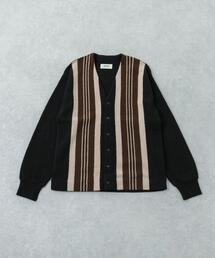 UNDYED ALPACA STRIPE CARDIGAN