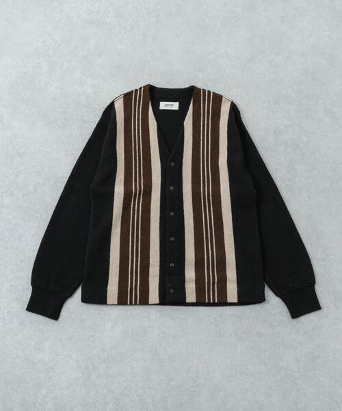 URBAN RESEARCH（アーバンリサーチ）の「UNDYED ALPACA STRIPE CARDIGAN（カーディガン/ボレロ・メンズ・ブラウン/ブラック・3/4）」の2枚目の写真